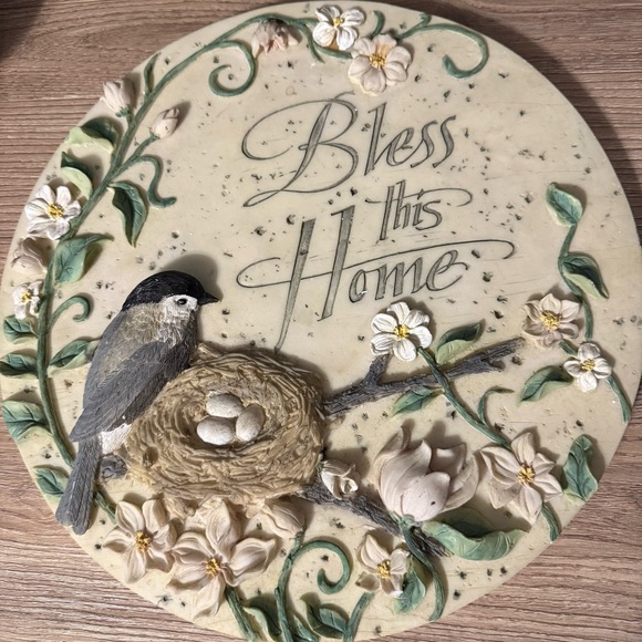 Garden of Grace Other - Garden of Grace “Bless This Home” Bird Nest Spring Wall Hanging 12”